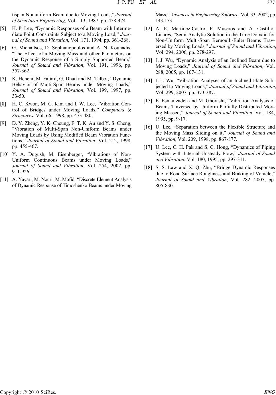 Numerical Calculation of Dynamic Response for Multi-Span Non-Uniform ...