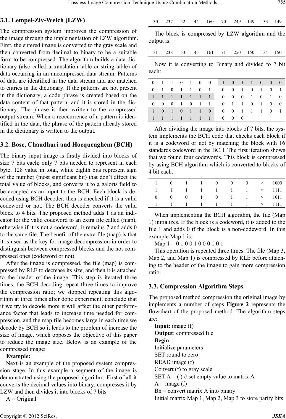 Lossless Image Compression Technique Using Combination Methods