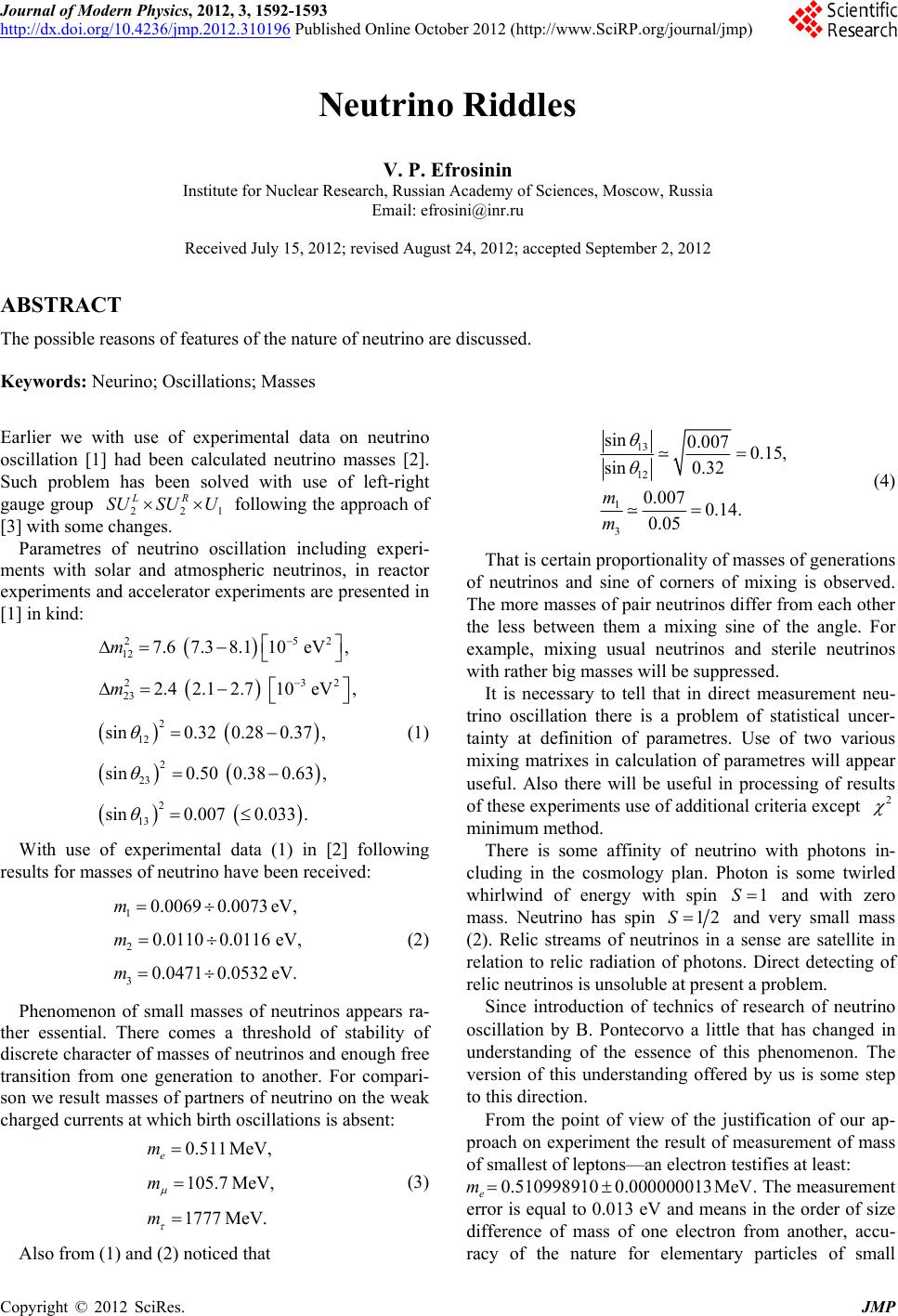 Neutrino Riddles