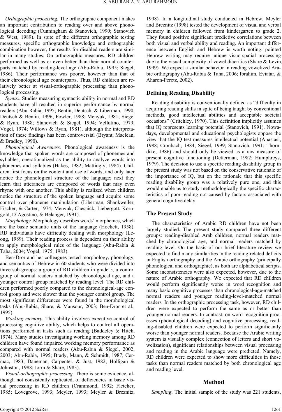 The Role of Phonology and Morphology in the Development of Basic ...