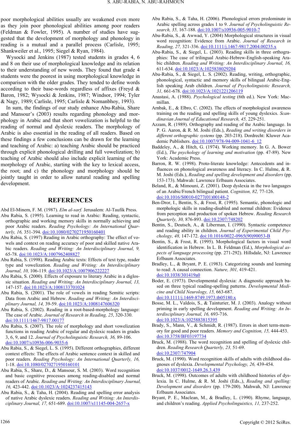 The Role of Phonology and Morphology in the Development of Basic ...