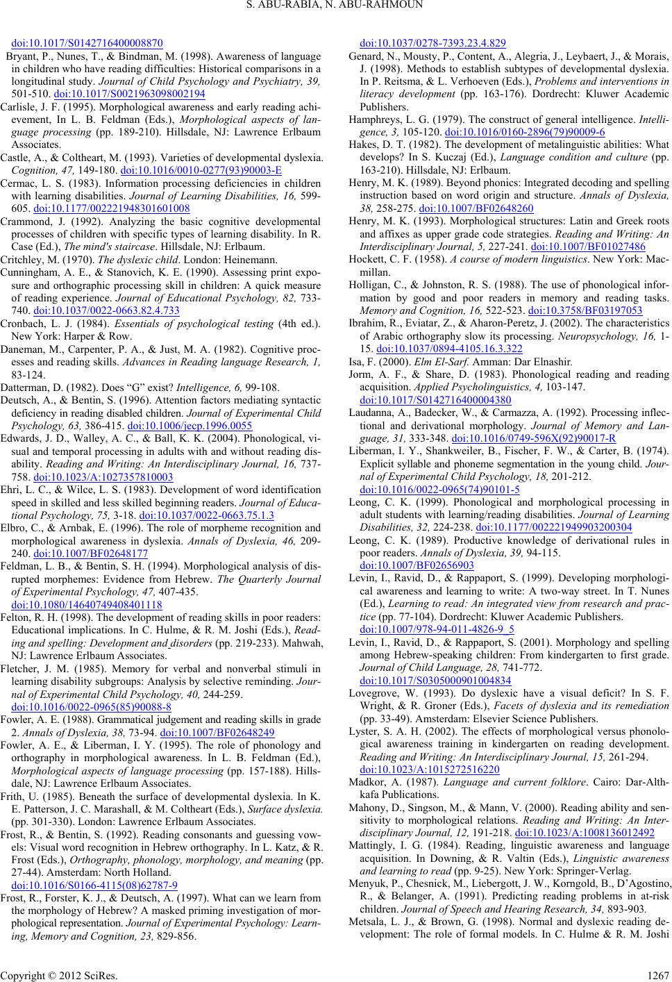 The Role of Phonology and Morphology in the Development of Basic ...
