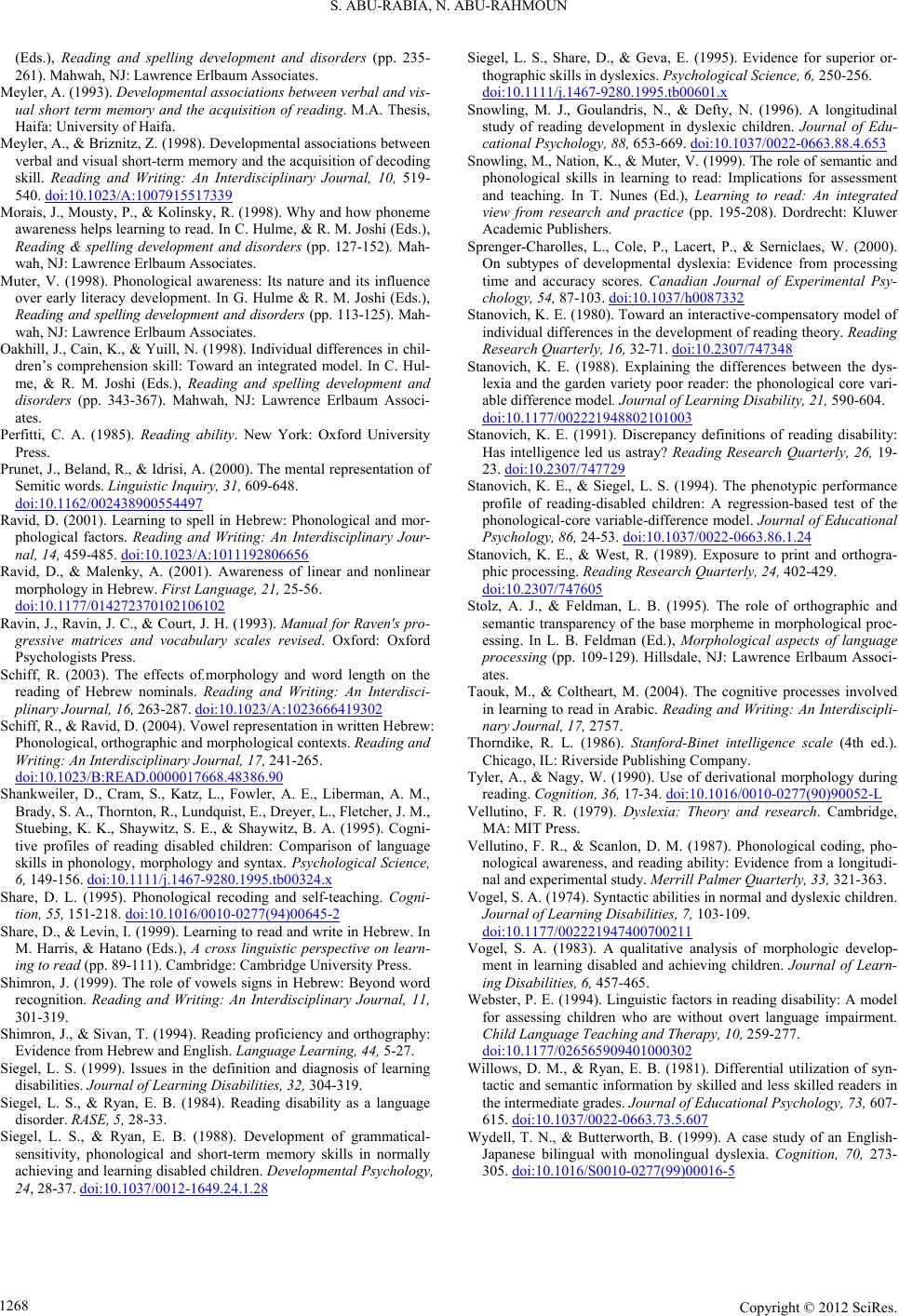 The Role of Phonology and Morphology in the Development of Basic ...
