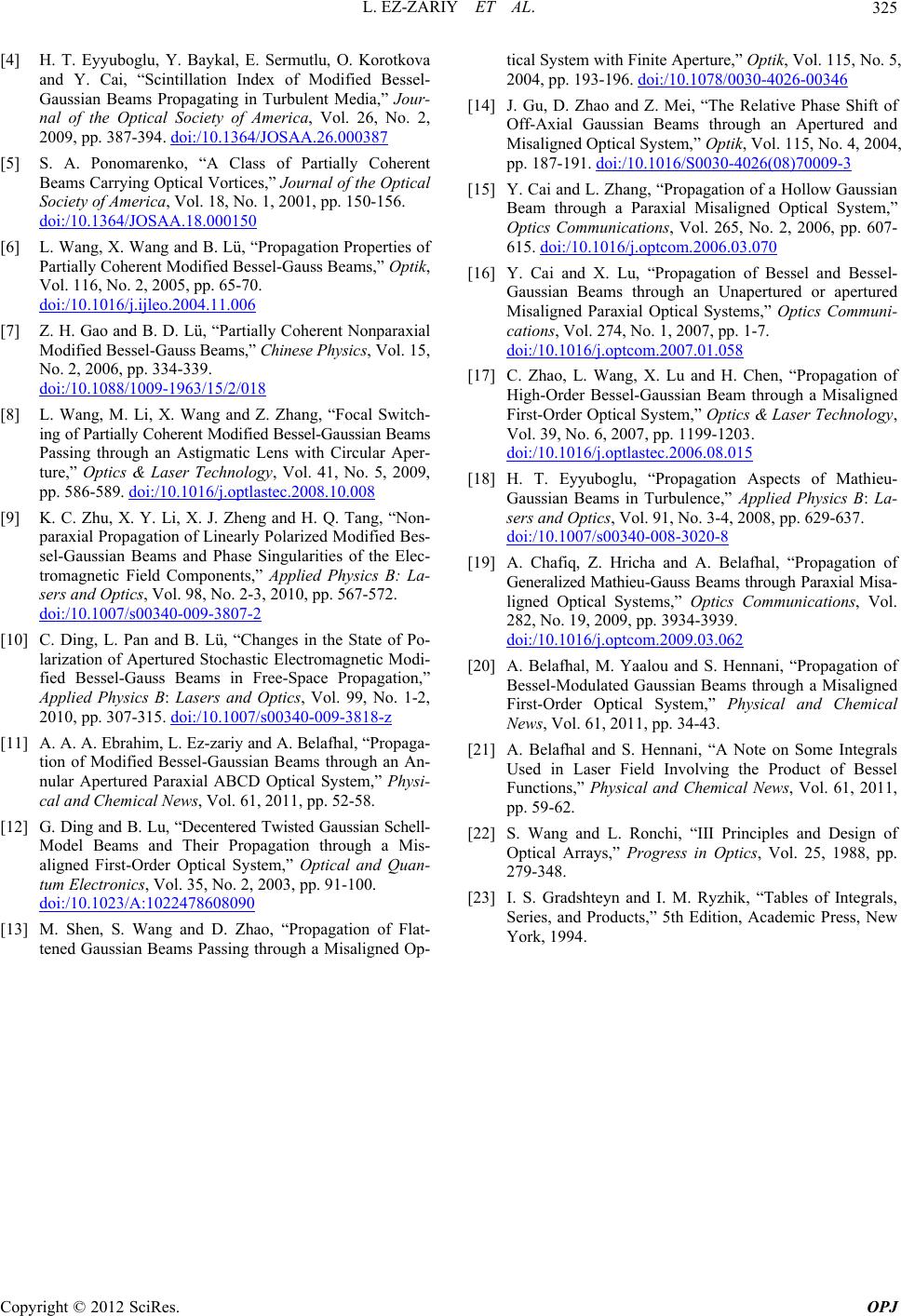 Propagation of Modified Bessel-Gaussian Beams in a Misaligned Optical ...