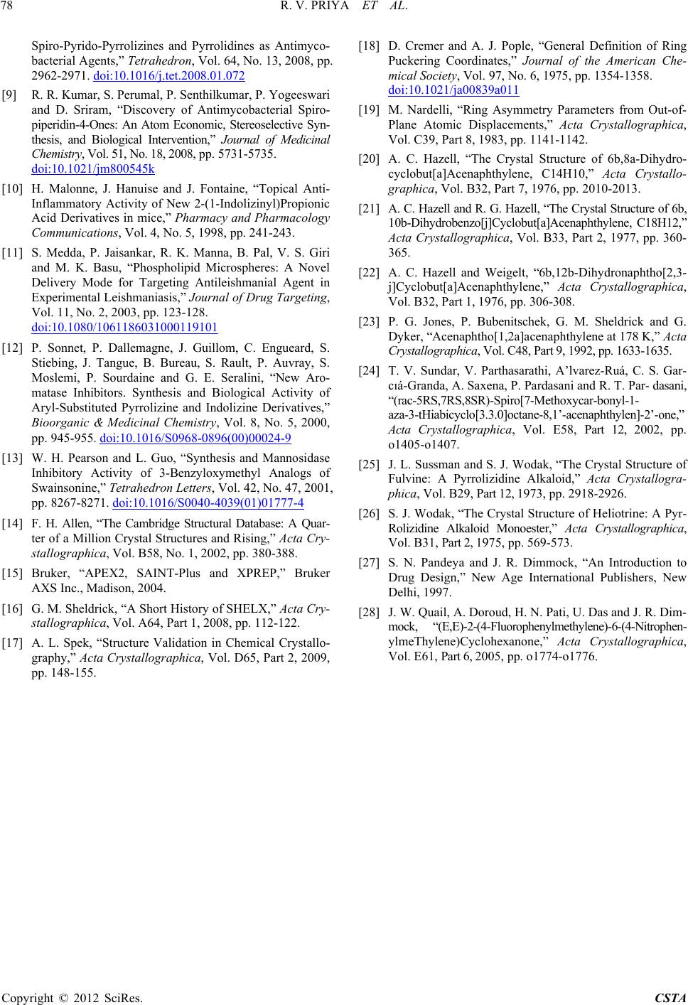 Spectral Analysis and Crystal Structure of Spiro[2.2”] Acenaphthene-1 ...