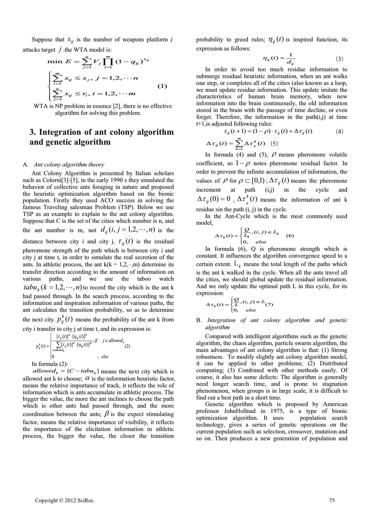 Problem Solving Weapon ACGA Algorithm of Solving Weapon - Target Assignment Problem