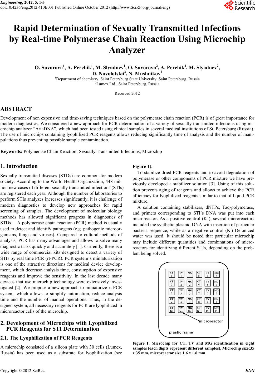 Rapid Determination of Sexually Transmitted Infections by Real-time ...