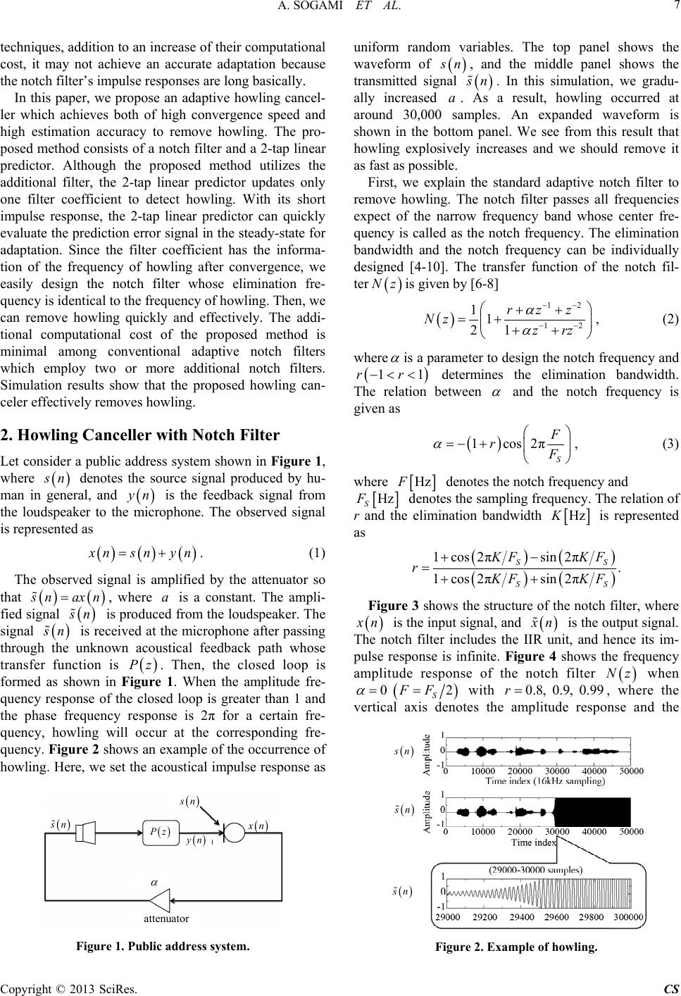 An Adaptive Howling Canceller Using 2-Tap Linear Predictor