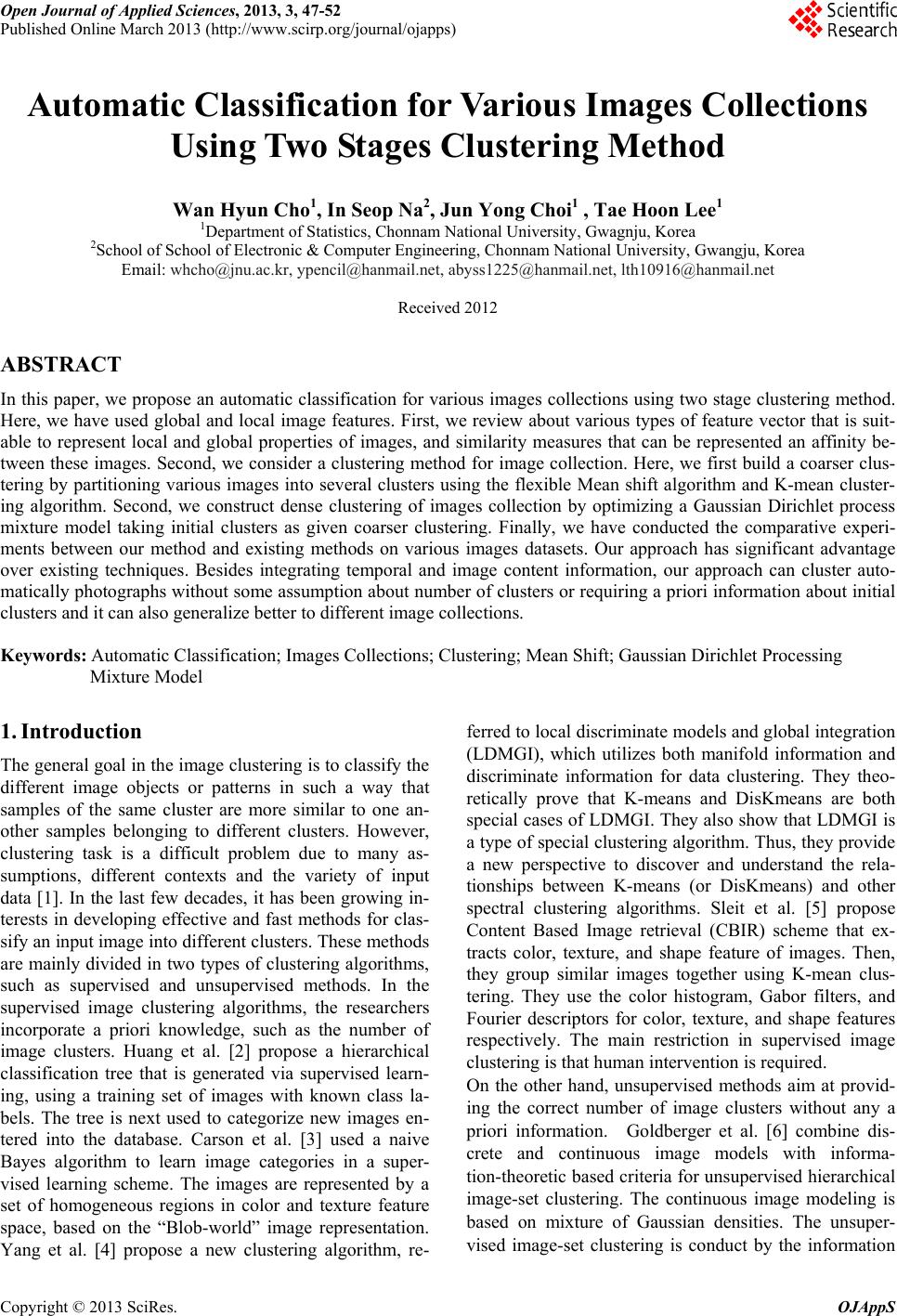 What Is Collection Classification Rd Automatic Classification for Various Images Collections Using Two ...