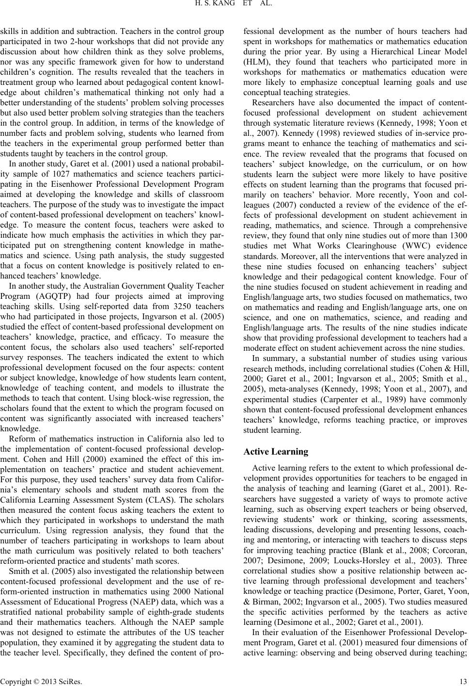 What Should We Consider in Teachers’ Professional Development Impact ...