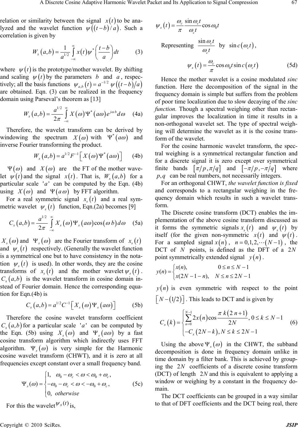 A Discrete Cosine Adaptive Harmonic Wavelet Packet and Its Application ...