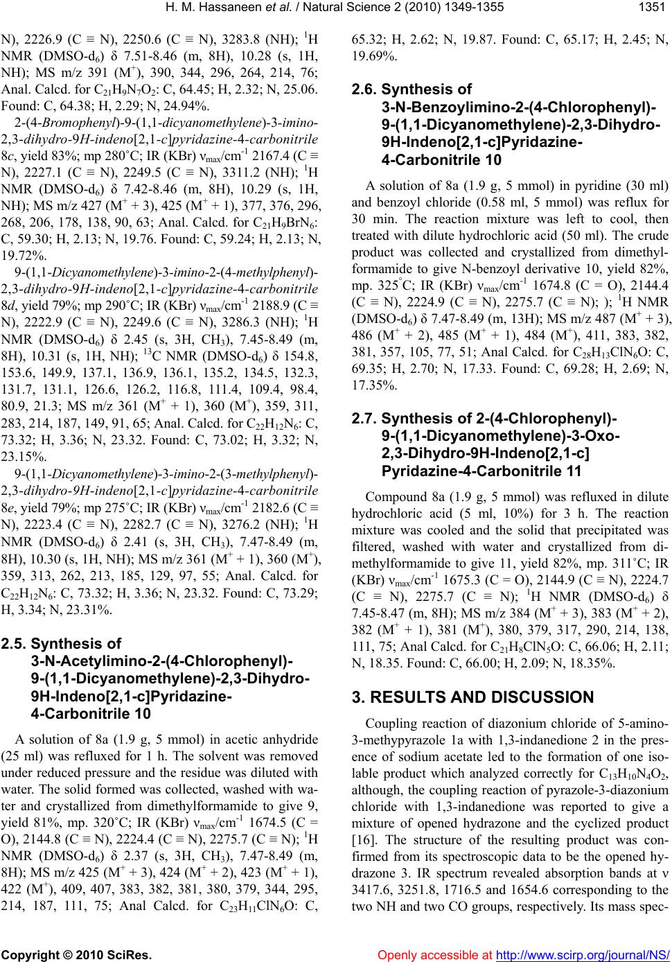 Synthesis of some new Indeno[1,2-e]pyrazolo[5,1-c]-1,2,4-triazin-6-one ...