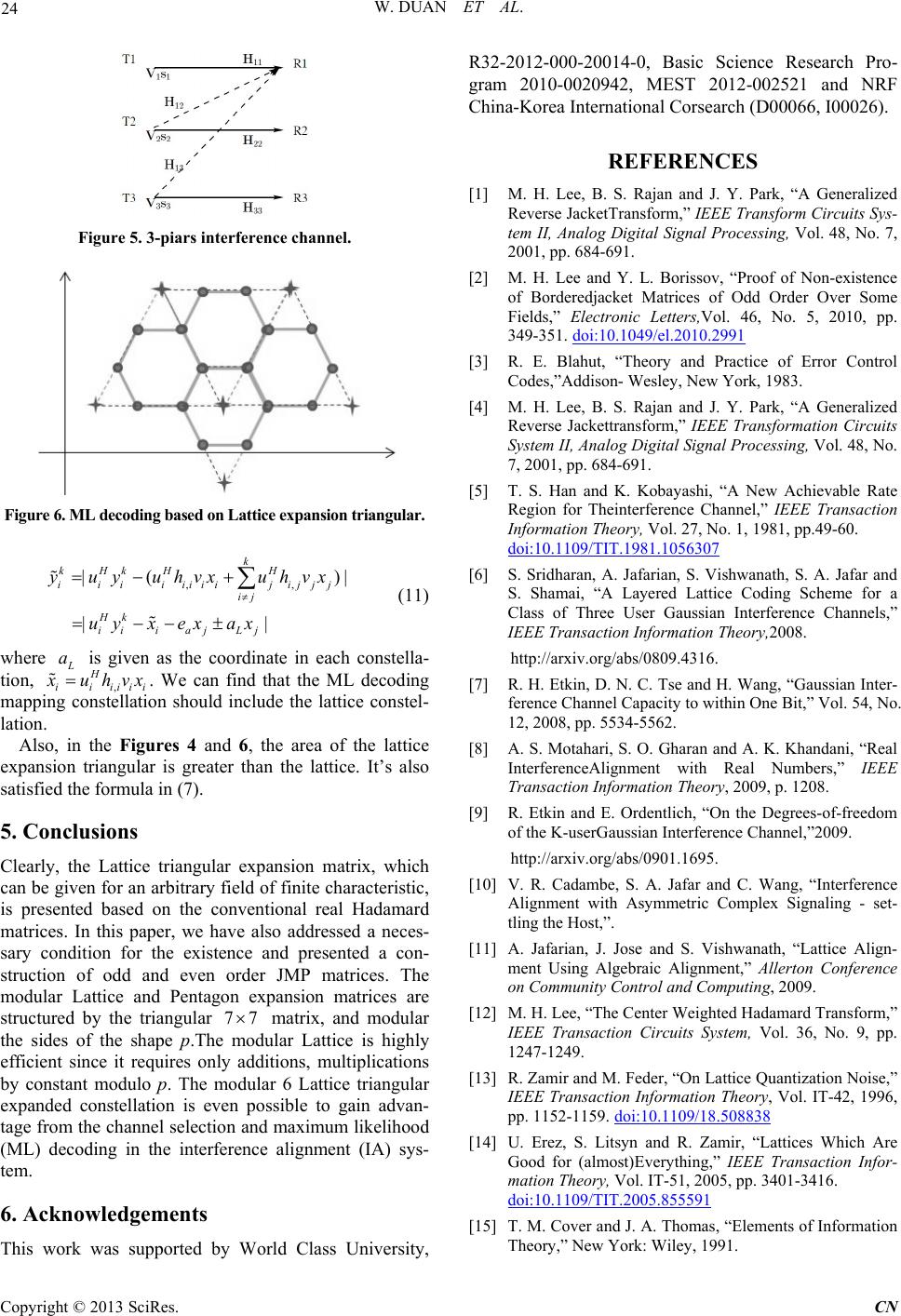 Jacket Matrix Based on Modular (3, 5, 6) Lattice Triangular Expansion
