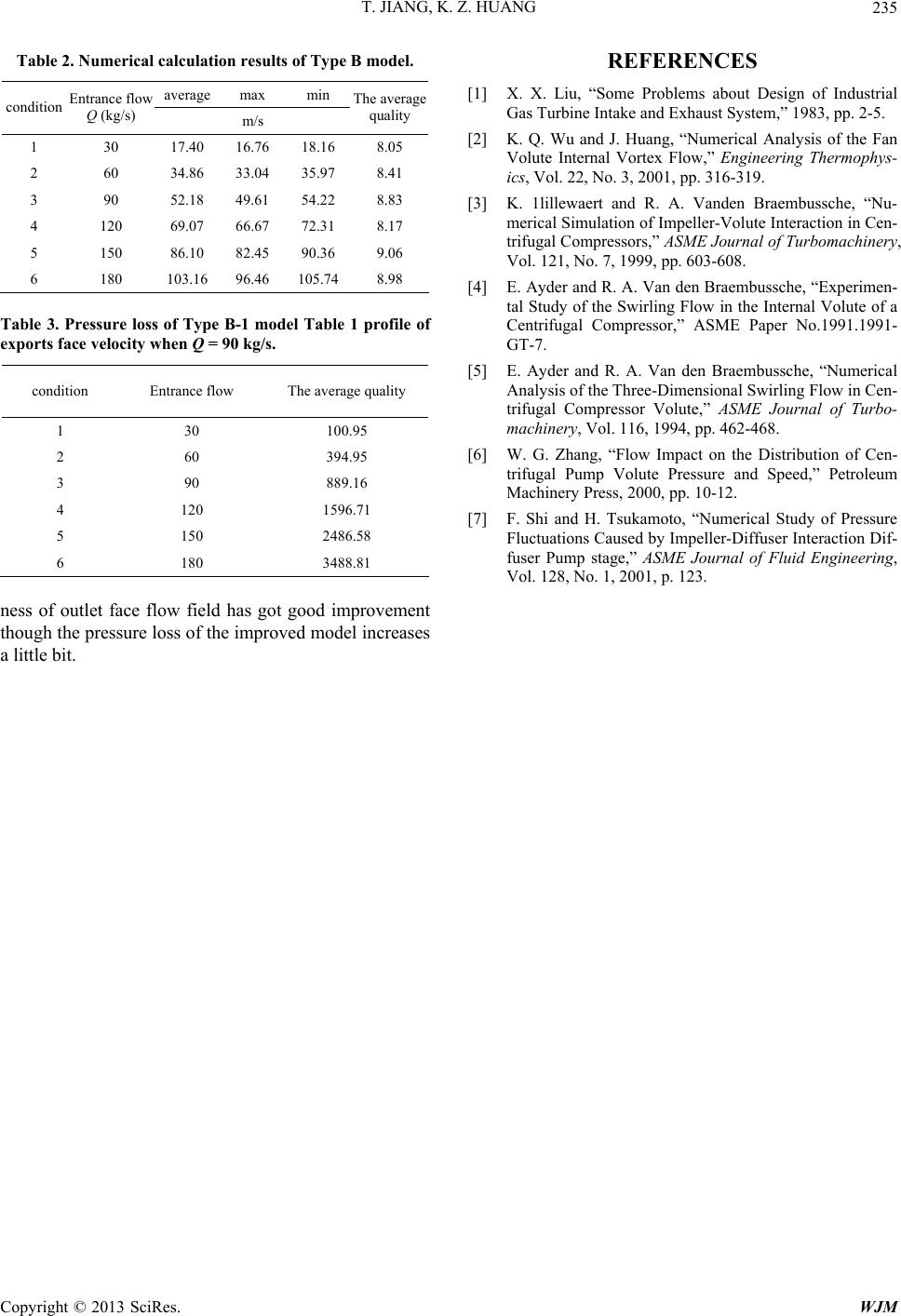 The Numerical Simulation of Gas Turbine Inlet-Volute Flow Field