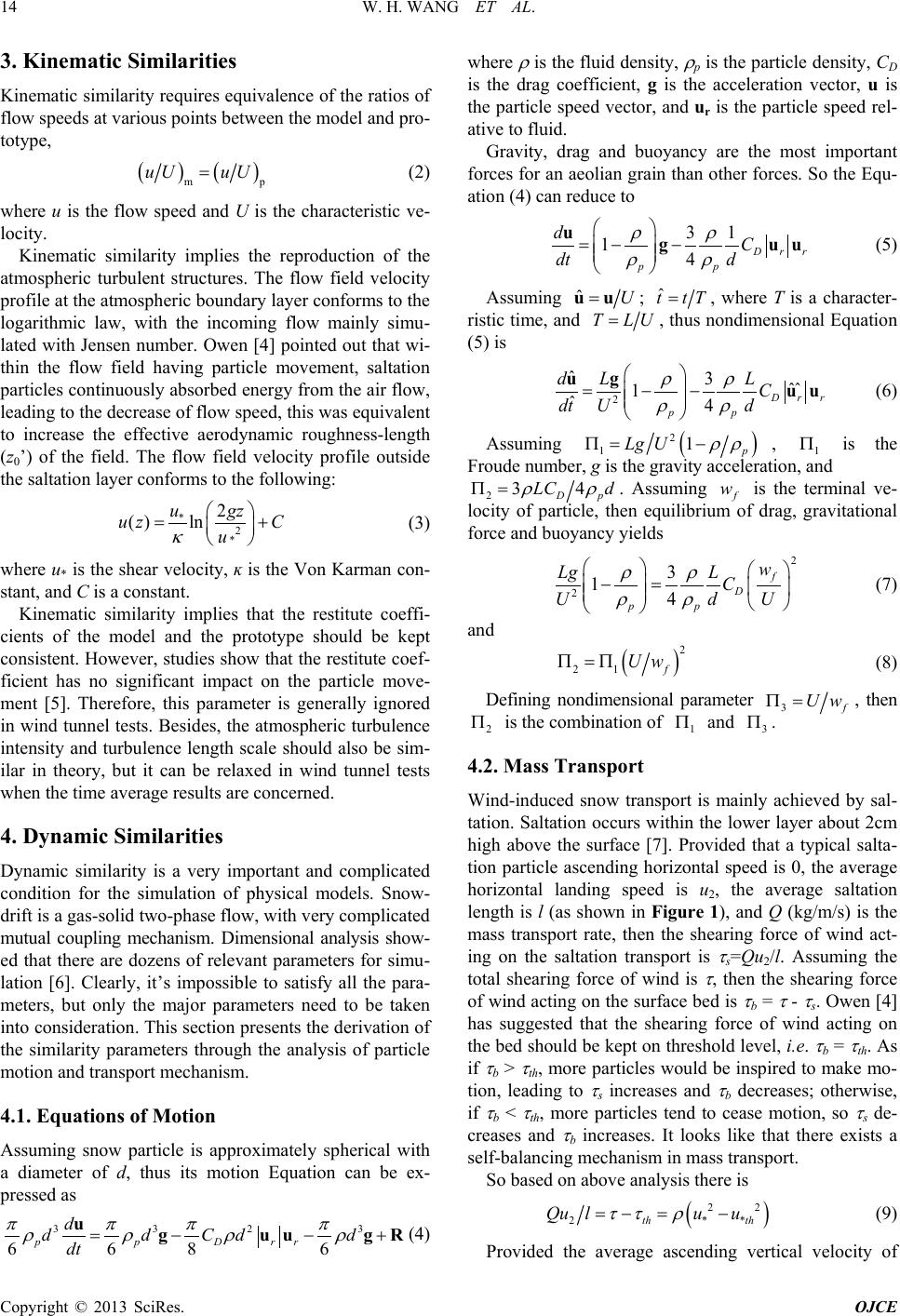 Snow Rift Test Tools Similarity Study on Snowdrift Wind Tunnel Test