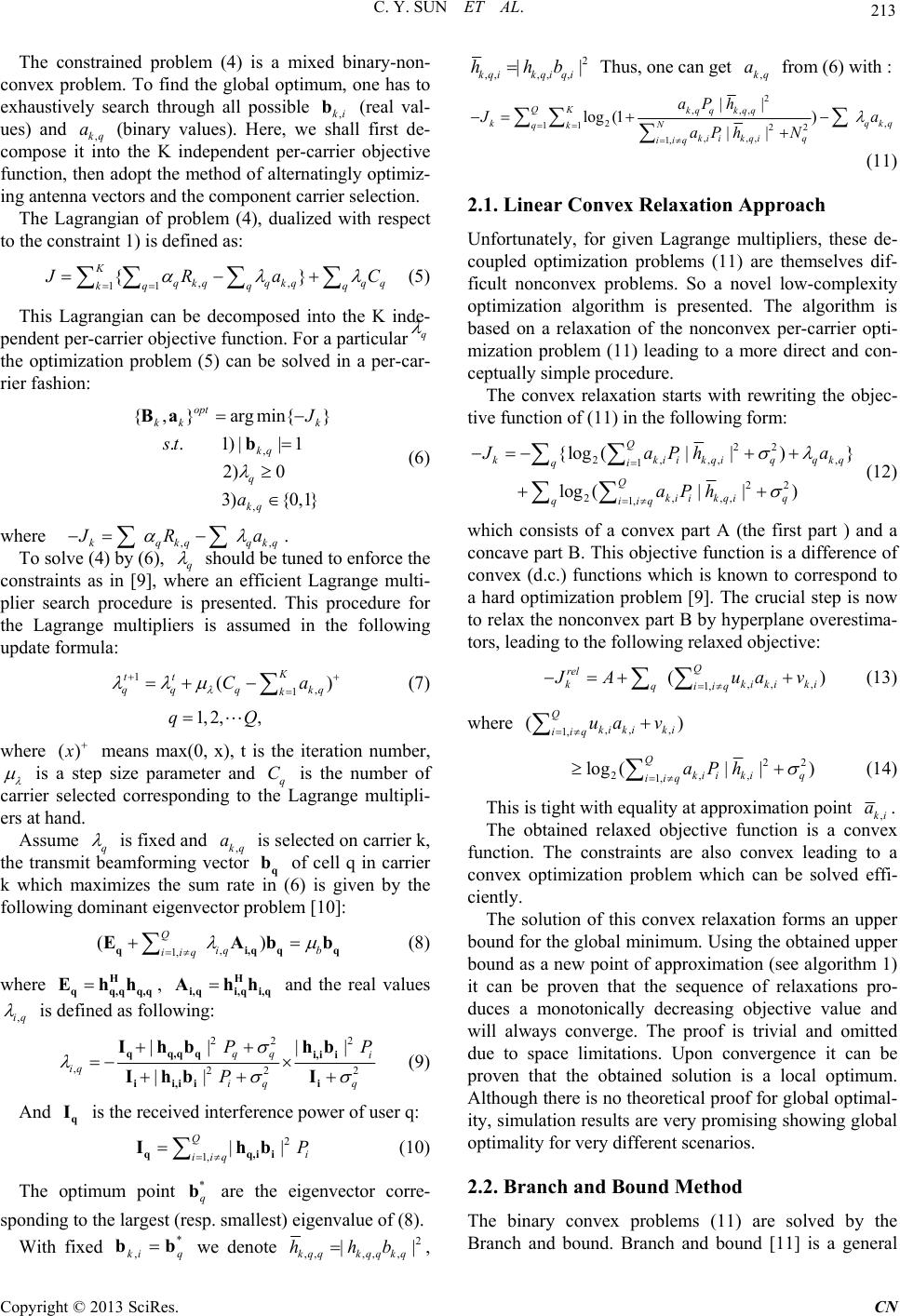Component Carrier Selection and Beamforming on Carrier Aggregated ...