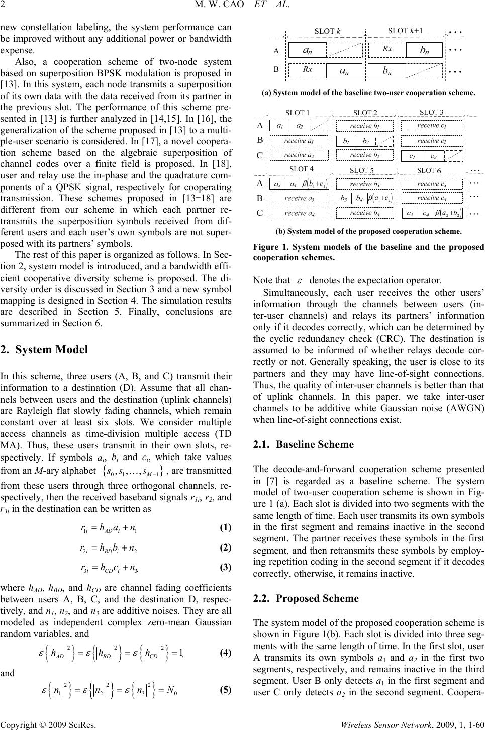 Bandwidth Efficient Three-User Cooperative Diversity Scheme Based on ...