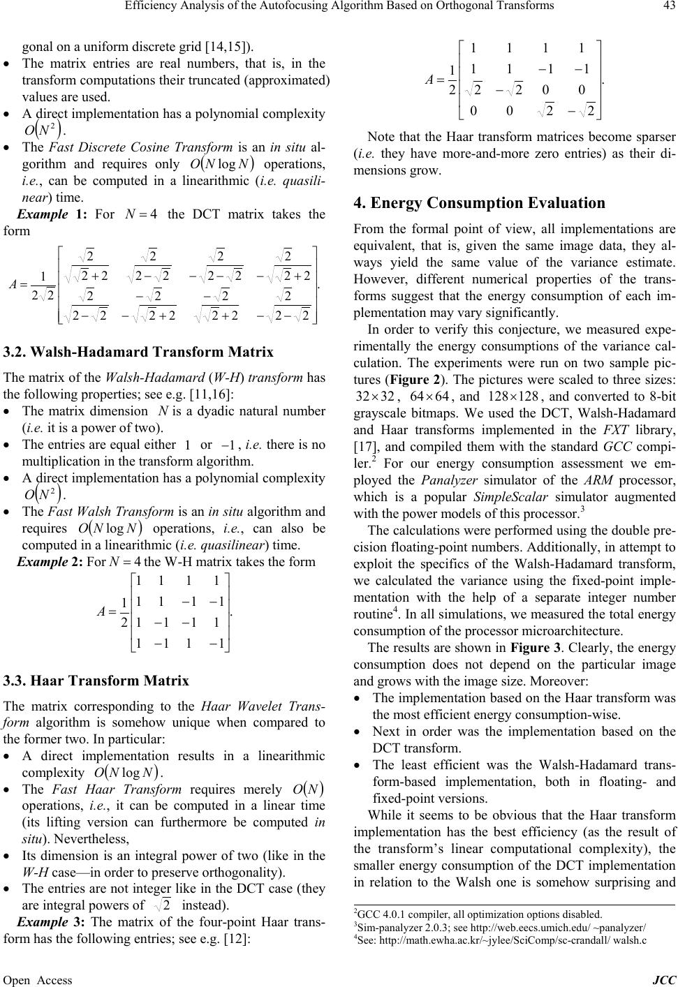 Efficiency Analysis of the Autofocusing Algorithm Based on Orthogonal ...