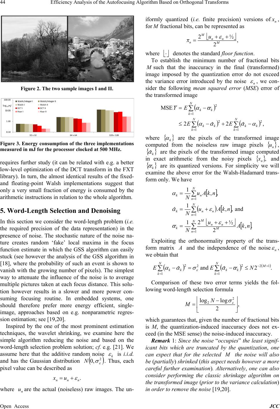 Efficiency Analysis of the Autofocusing Algorithm Based on Orthogonal ...