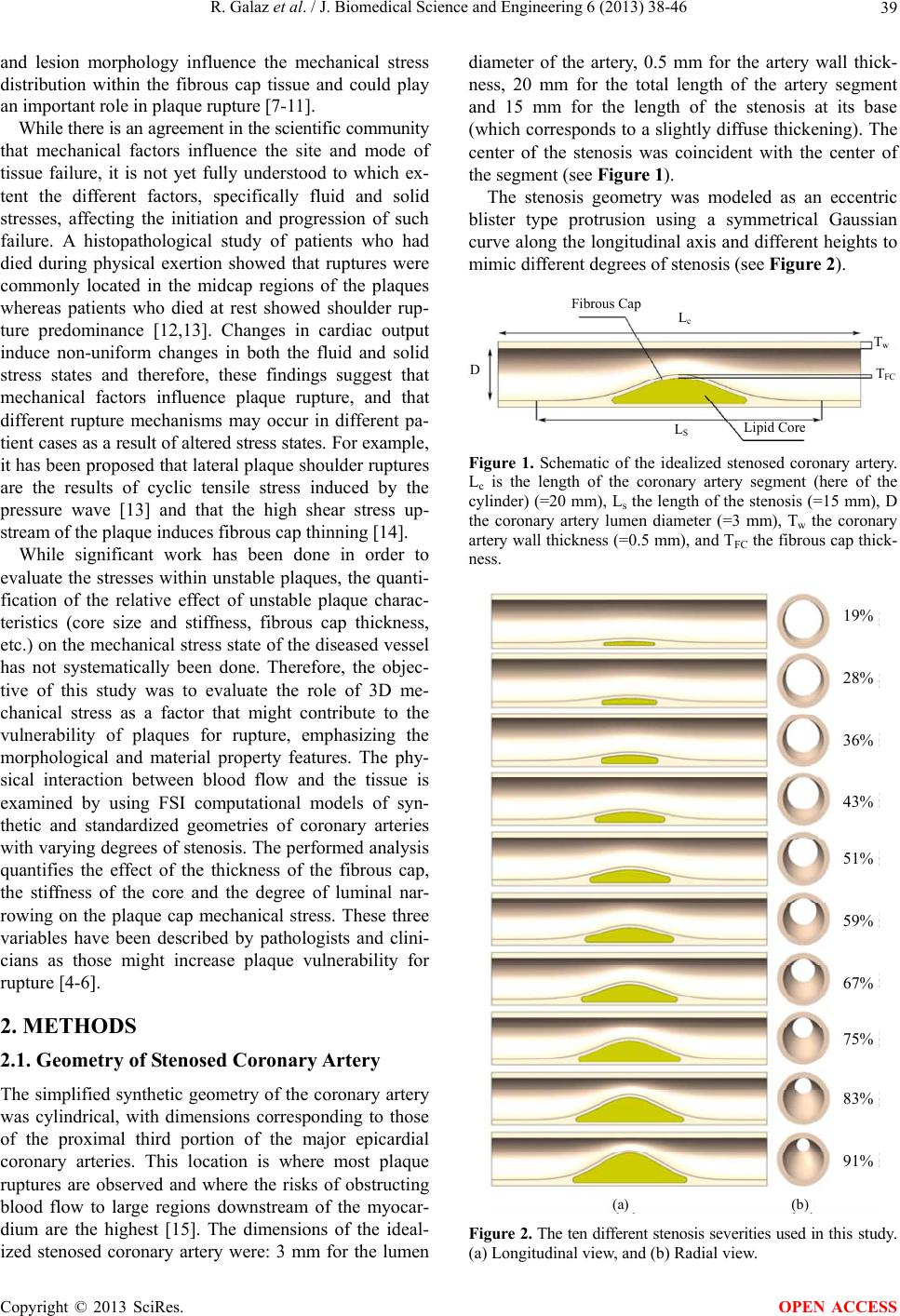 A parameterized analysis of the mechanical stress for co-ronary plaque ...