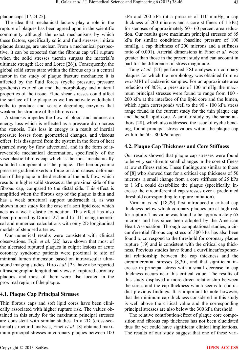 A parameterized analysis of the mechanical stress for co-ronary plaque ...