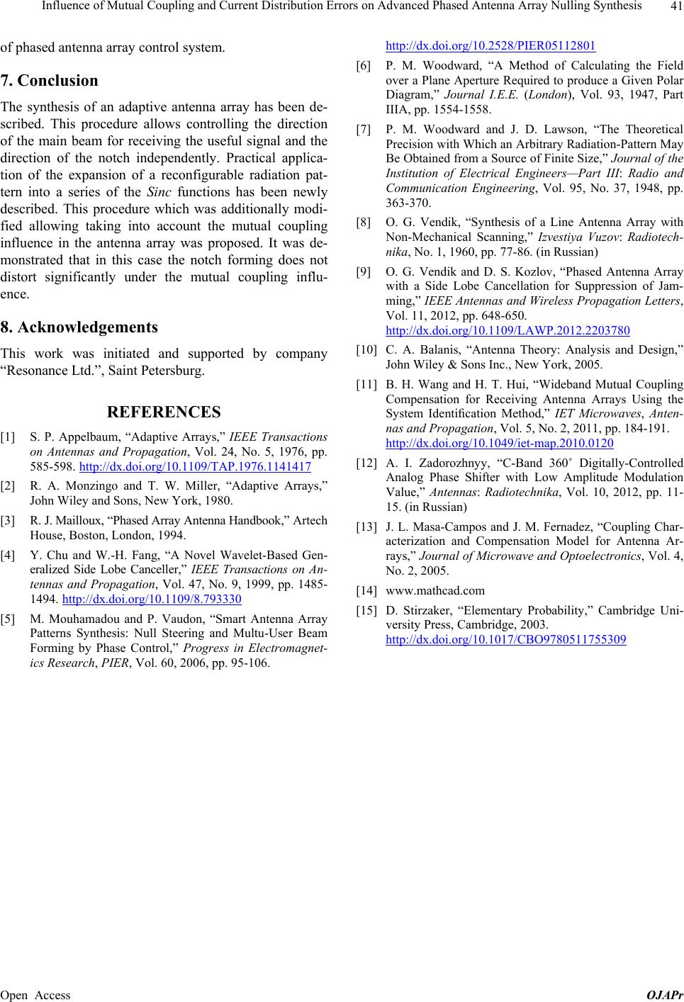 Nulling Influence of Mutual Coupling and Current Distribution Errors on ...