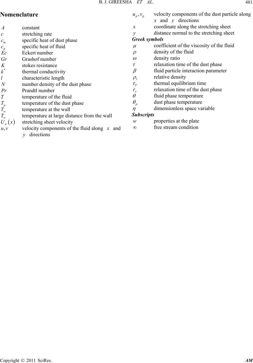 Boundary Layer Flow and Heat Transfer of a Dusty Fluid over a ...
