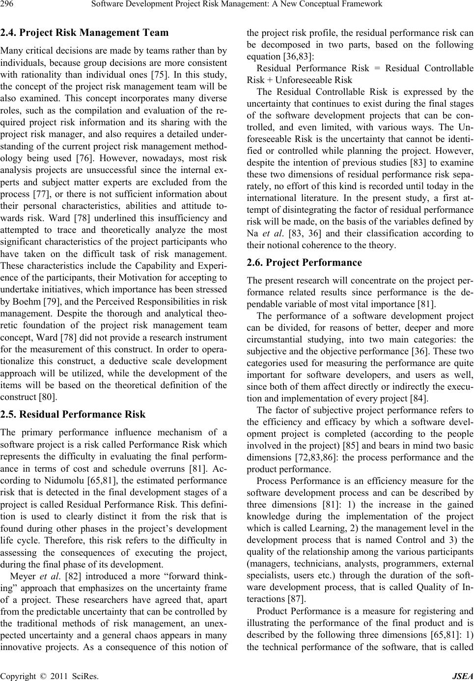 Software Development Project Risk Management: A New Conceptual Framework
