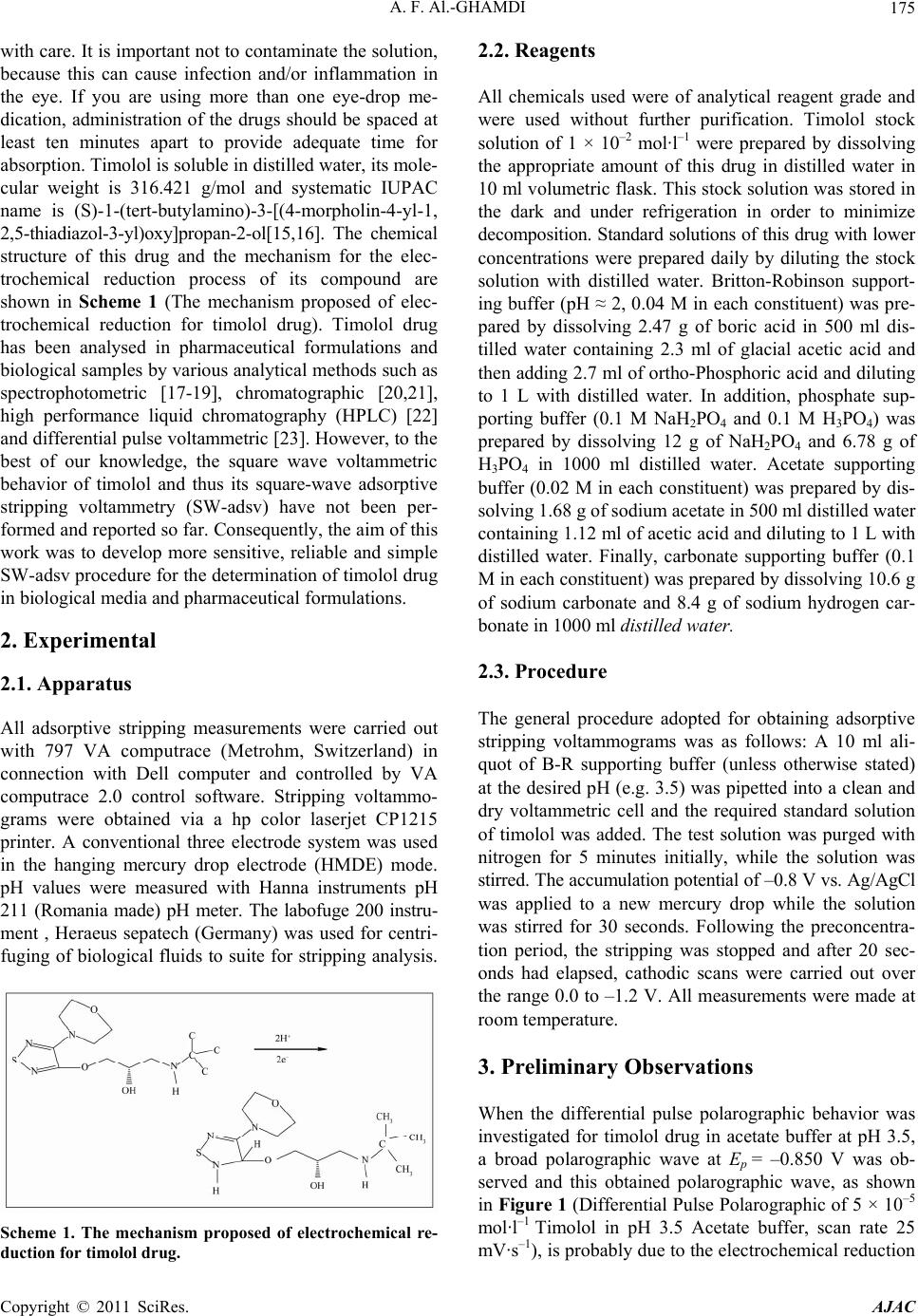 Stripping Voltammetric Determination of Timolol Drug in Pharmaceuticals ...