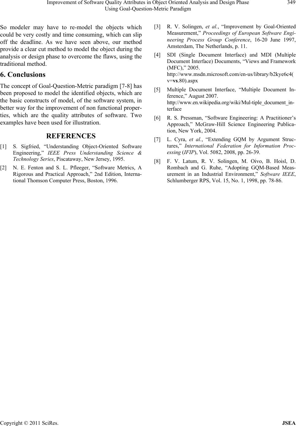 Improvement of Software Quality Attributes in Object Oriented Analysis ...