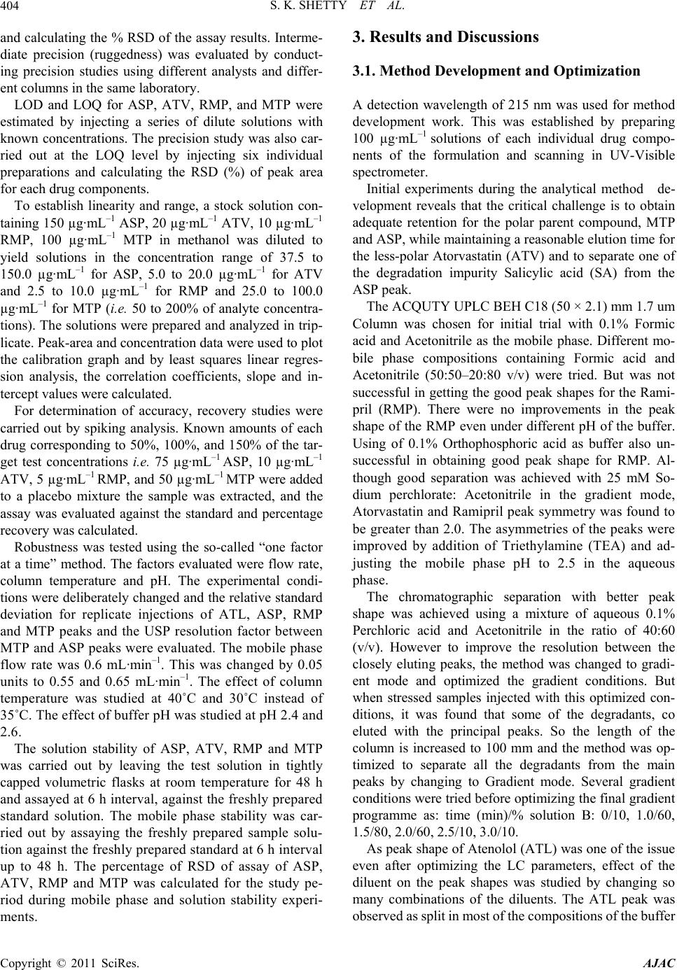 Stress Degradation Behavior of a Polypill and Development of Stability ...